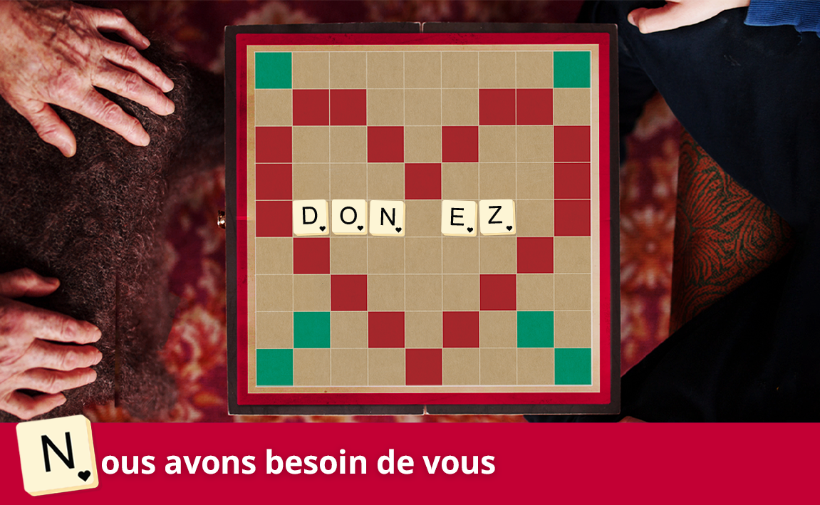 Un plateau de scrabble avec le mot support avec un « N » manquant.