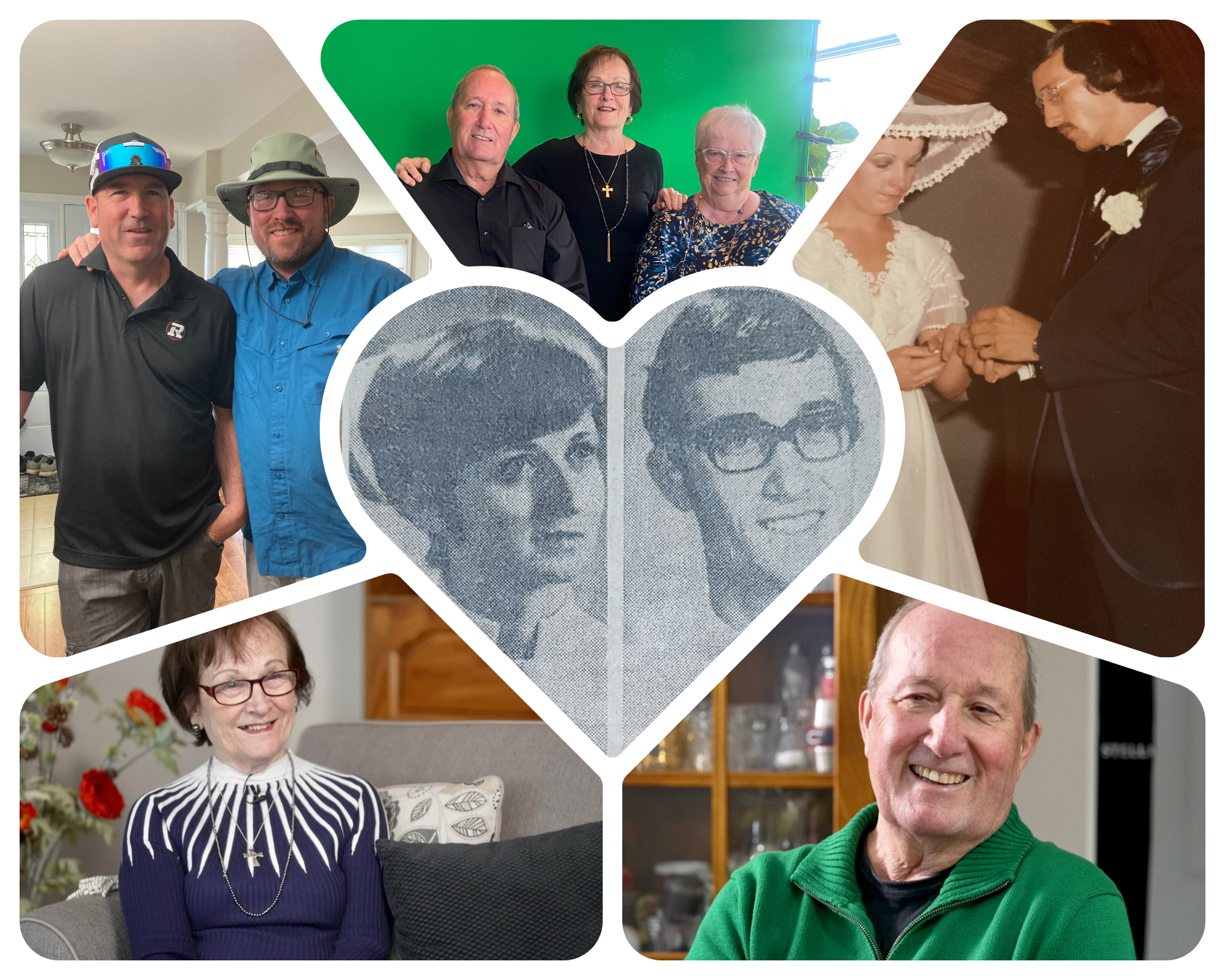 Luc & Eric, Colette, Gilles, The Viau's early days, Wedding Photo and Gilles, Colette and sister Jeannine.