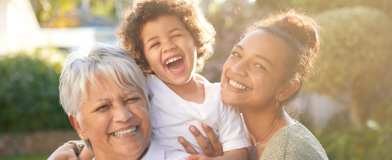 Grandmother with daughter and grandchild