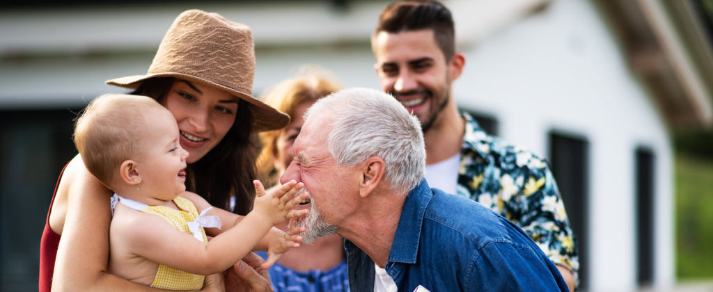 Grandfather and baby